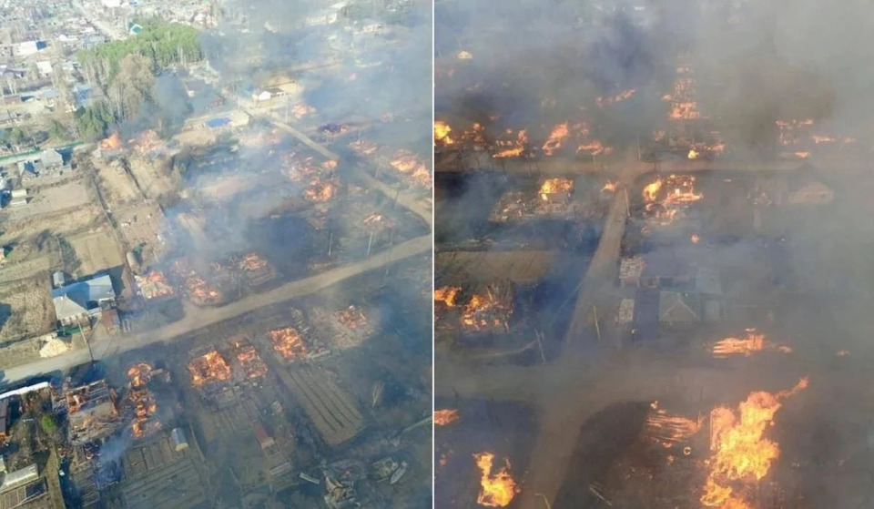 На росії спалахнула масштабна пожежа: згоріло ціле селище