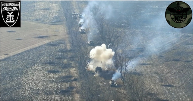 ЗСУ показали відео знищення колони російських танків на Донеччині
